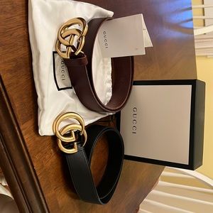 2 AUTHENTIC GUCCI LEATHER BELTS